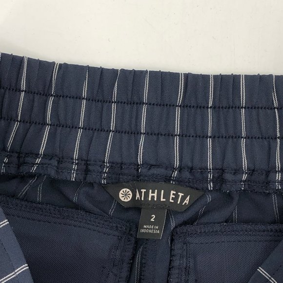 Athleta Blue Striped Wide Leg Pants | Casual to Special Event - Picture 3 of 6